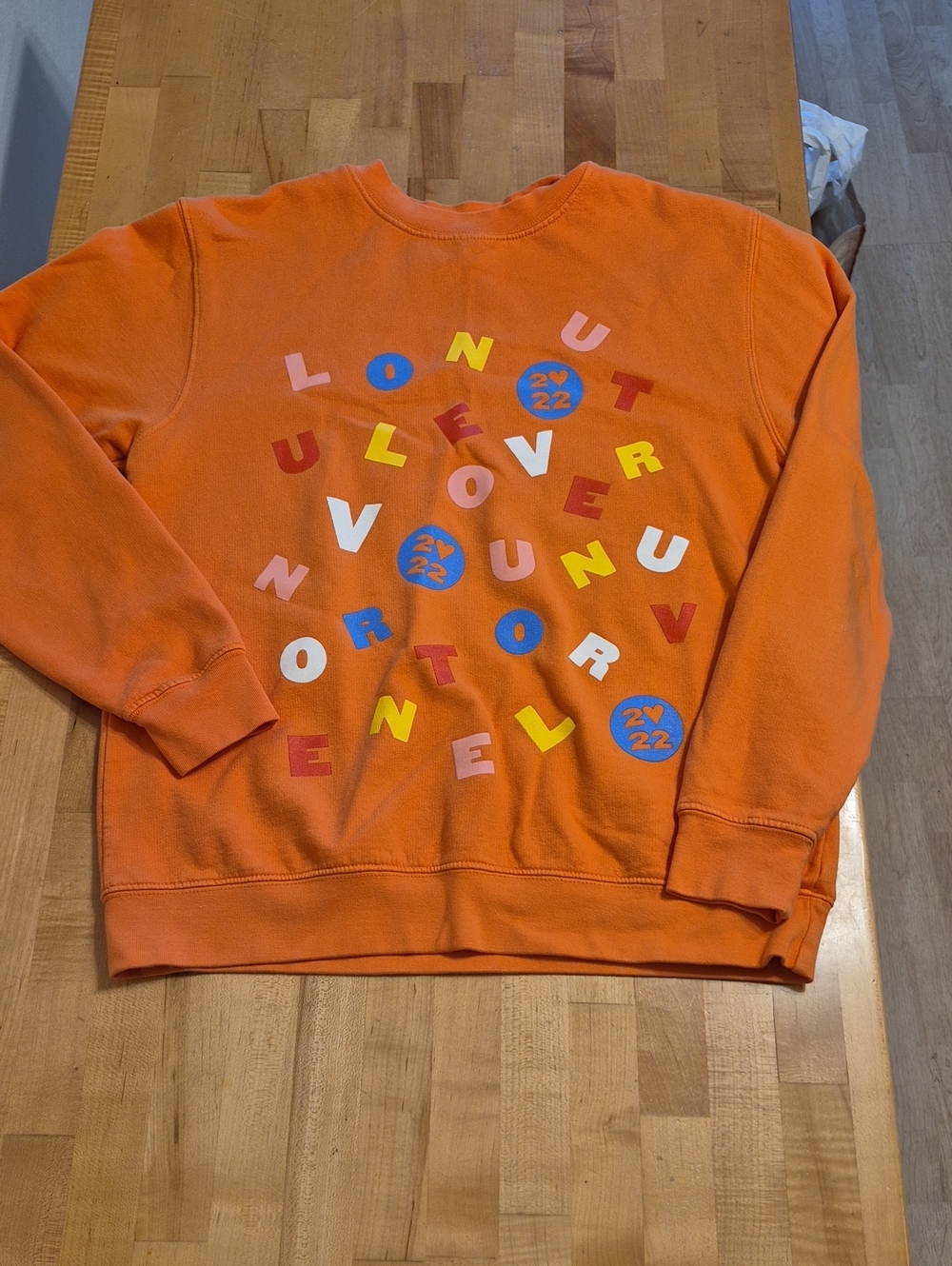 Harry Styles Love On Tour 2022 Orange Alphabet Soup Pullover Sweater